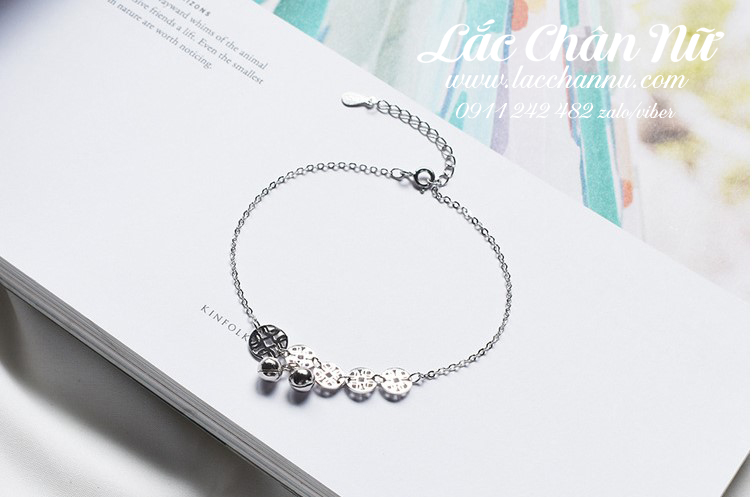 Lắc chân bạc có chuông cá tính LCBN122