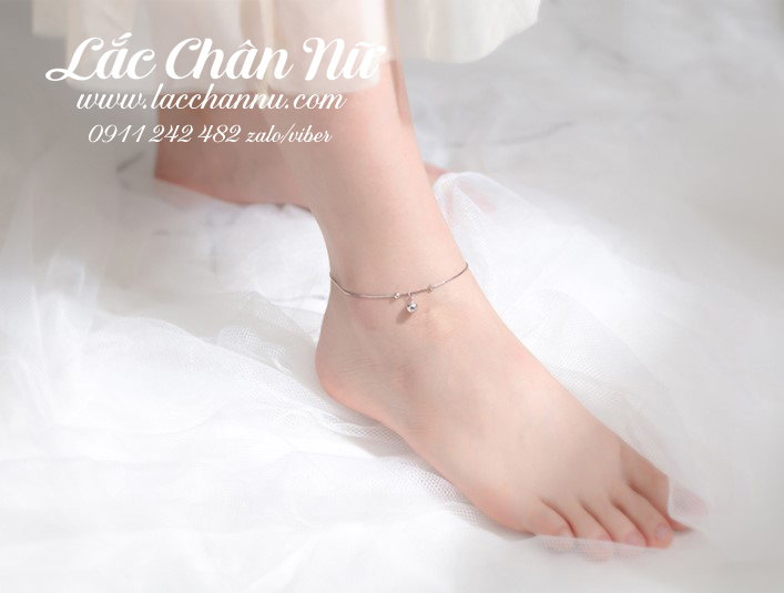 Lắc chân bạc có chuông đơn giản LCBN153