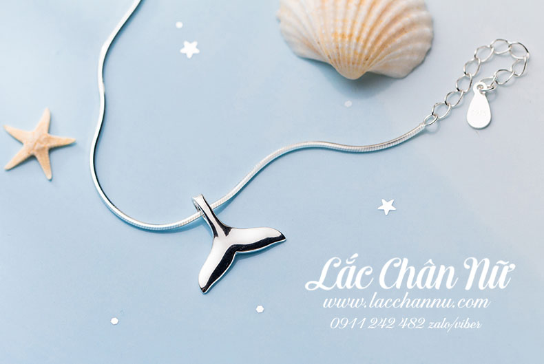 Lắc chân bạc nữ cá heo LCBN276