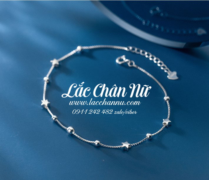 Lắc chân bạc nữ ngôi sao đẹp LCBN284