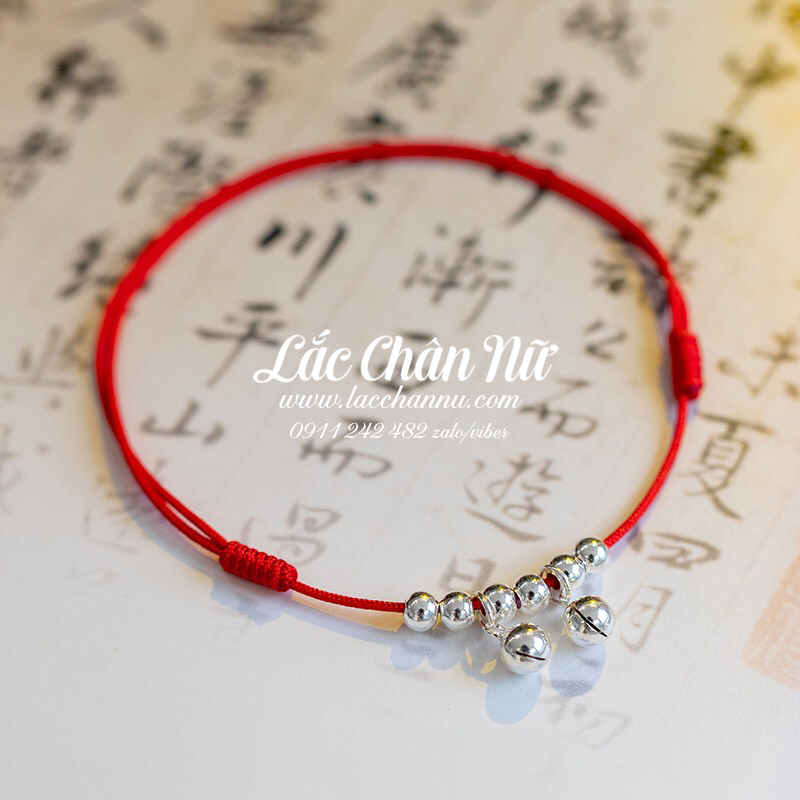 Lắc chân bạc có chuông LCBN297