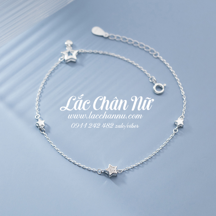 Lắc chân bạc nữ hình ngôi sao may mắn LCBN309