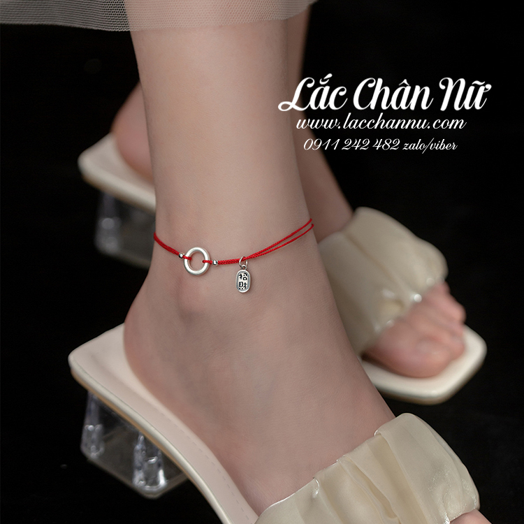 Lắc chân vải bạc may mắn LCBN292