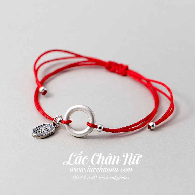 Lắc chân vải bạc may mắn LCBN292