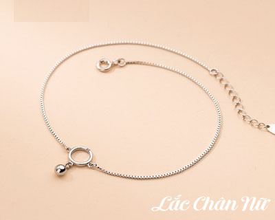 Lắc chân bạc nữ bi tròn LCBN271