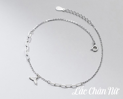 Lắc chân bạc nữ cao cấp cá heo đính đá LCBN256