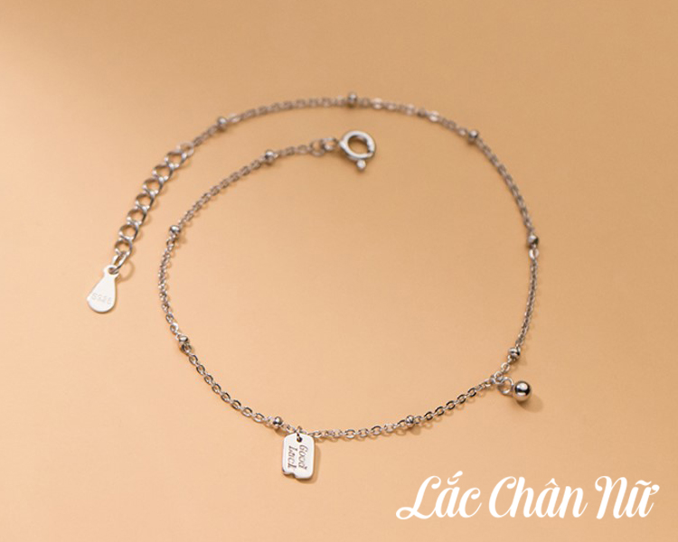 Lắc chân bạc nữ cao cấp chữ lucky đẹp LCBN255