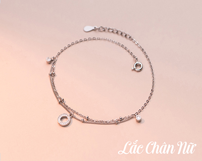 Lắc chân bạc nữ cao cấp đính đá sang chảnh LCBN258