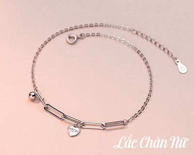 Lắc chân bạc nữ cao cấp hình trái tim cá tính LCBN249