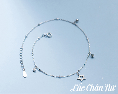Lắc chân bạc nữ cao cấp ngôi sao đính đá LCBN263