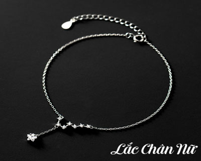 Lắc chân bạc nữ đính đá LCBN273