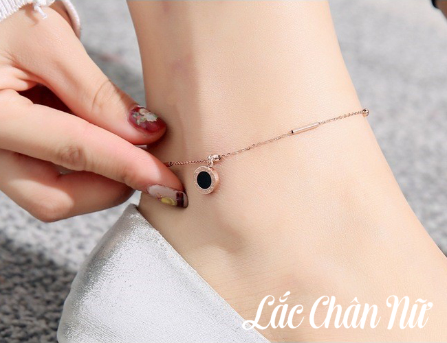 Lắc chân vàng titan nữ vòng tròn cá tính LCBN87