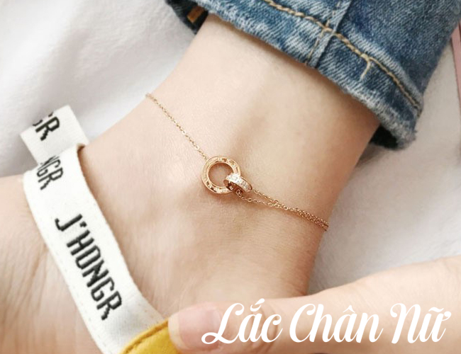 Lắc chân vàng titan nữ vòng tròn sành điệu LCBN92